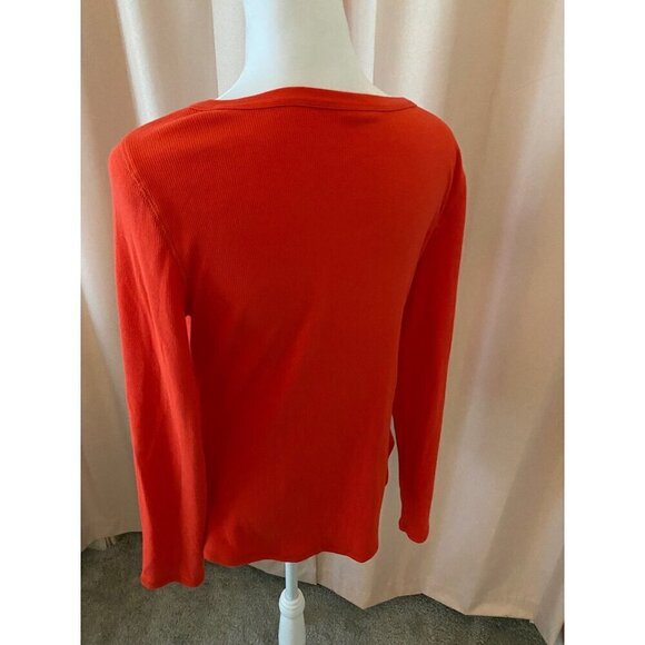 Old Navy Red Ribbed Long Sleeve Top - Picture 3 of 3
